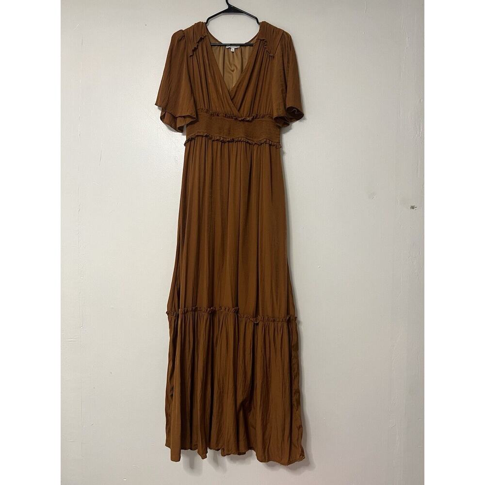 Baltic Born Dress Tiered Layered Burnt Color Womens Size Large